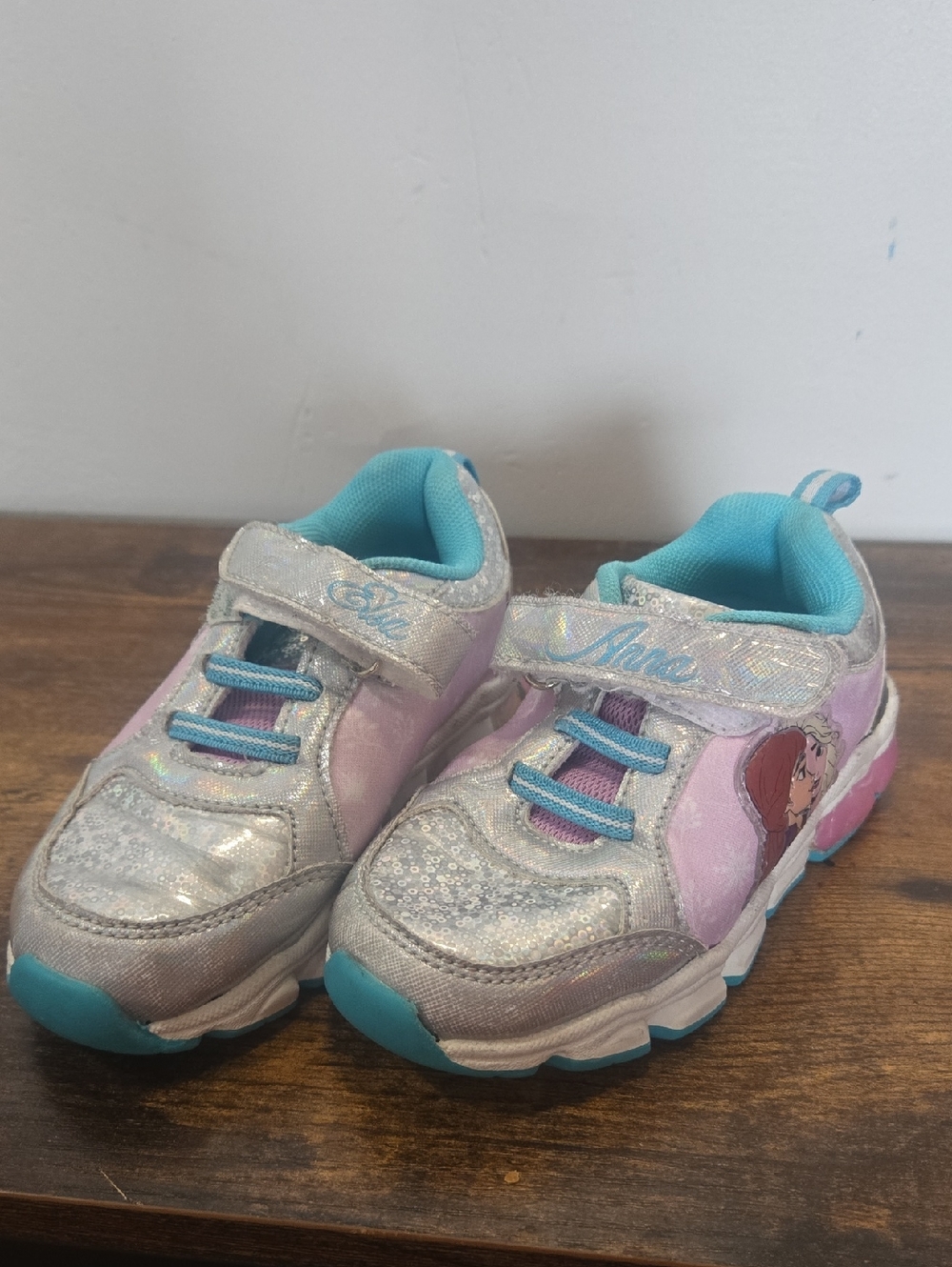 Disney Pink, Silver & Turquoise Light-Up Kids Sneakers